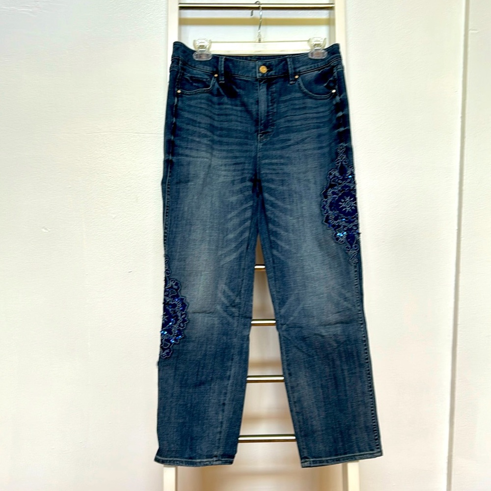White House Black Market High-Rise Everyday Soft Embellished Jeans
